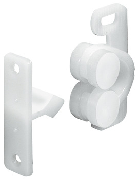Twin Roller Catch for Screw Fixing Spring Loaded Nylon Brown