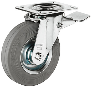 D80mm Castor Fixed without Brake Plastic Galvanised - view 3