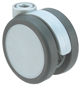 Swivel Twin Wheel Castor without Brake Ø 65 mm Ø 10 mm Pin Hole Wheel Ø 65 mm load capacity 50 kg