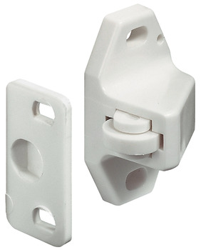 Roller Catch for Screw Fixing Plastic Without counterpiece white