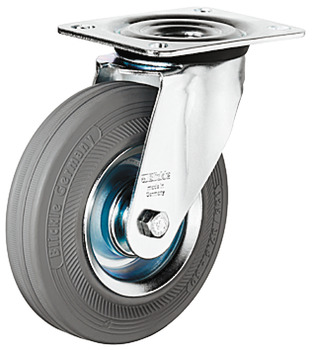 D80mm Castor Fixed without Brake Plastic Galvanised - view 2
