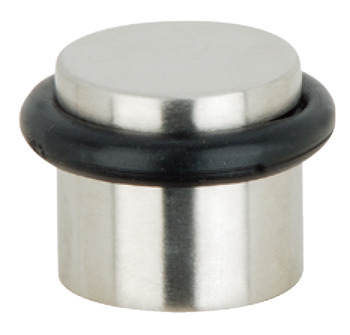 Door Stop Floor Mounted Ø 31 mm Stainless Steel Rubber Buffer Startec Concealed floor fixing Satin
