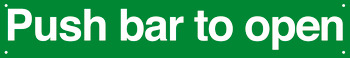 Sign 600x100mm-Push bar to open