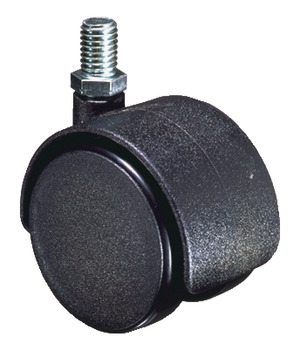 Swivel Twin Wheel Castor Ø 40-50 mm Hooded M8 Thread Fixing Wheel Ø 50 mm without brake load capacity 45 kg