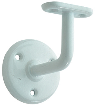 Handrail Bracket Suitable for Flat Based Handrails Depth 63 mm Mild Steel White epoxy finish