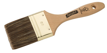 Flat Brush for Varnish Size 10 Raw wood handle with poly mix bristles Size: 60 mm
