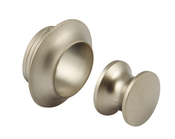 Push Lock Knob and Rosette for 13 mm Door Thickness Plastic Matt nickel plated