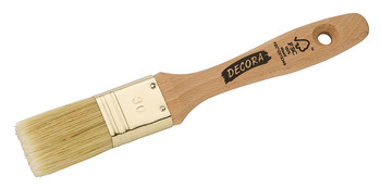 Flat Brush for Oils or Lacquers Size 9 Raw wood handle with poly mix bristles Width 30 mm