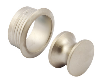 Push Lock Knob and Rosette for 19 mm Door Thickness Plastic Matt nickel-plated