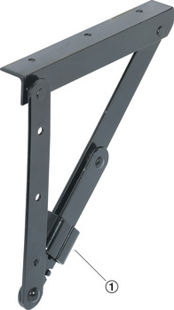 Folding Bracket for Tables and Benches Profile Dimensions 25 x 25 x 3 mm Steel Screw fixing at the side Powder coated black