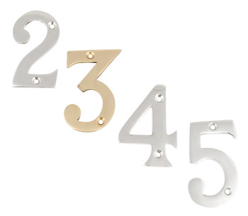 Numeral 0-9 Face Fixing 76 mm High Zinc Alloy Number: 7 polished chrome