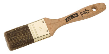 Flat Brush for Varnish Size 10 Raw wood handle with poly mix bristles Size: 40 mm