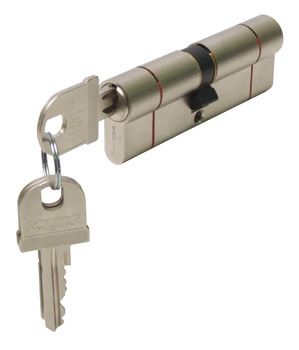 Euro Profile Cylinder Security 36/36 mm Length Snapsafe Cylinder with turn satin nickel