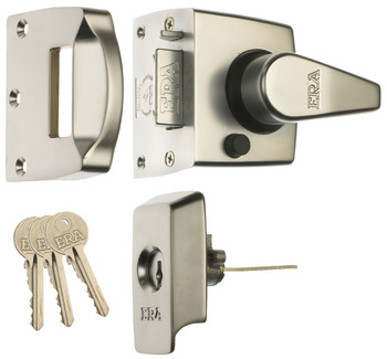 Nightlatch Keyless Egress BS 8621 Key from Outside Lever from Inside Standard case polished brass case/cylinder finish