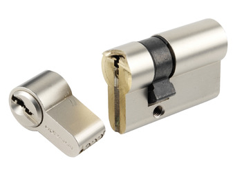 Euro Profile Cylinder Security 36/36 mm Length Snapsafe Cylinder with turn satin nickel - view 2