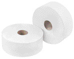 Toilet Roll Set Mini Jumbo 2.25” core 2 ply white paper