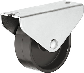 Single Wheel Castor without Brake Ø 15-45 mm Plate Fixing Screw-on plate Wheel Ø 45 mm load capacity 50 kg fixed castor