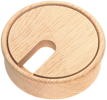 Cable Outlet 2prt D80x27mm Beech Raw