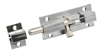 Barrel Bolt for Screw Fixing Brass Length 60 mm chrome plated - view 4
