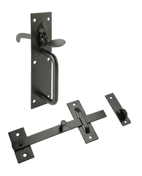 Suffolk Latch Face Fixing Steel Black