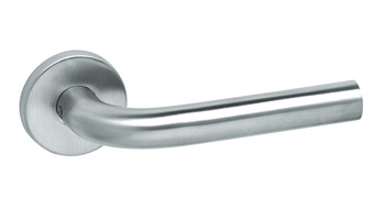 Lever Handles on Round Roses Stainless Steel Lita Startec Satin