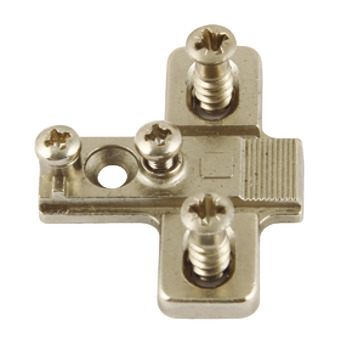 Mounting Plate Cruciform for Häfele 270° Hinge Keyhole Fixing Height 0 mm Pre-mounted Euro Screws