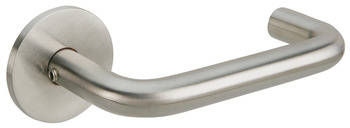 Lever Handles Round Section on Round Roses 316 Stainless Steel Snowdon Ø 19 mm satin