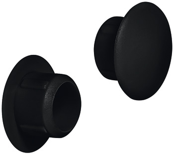 Cover Cap Plastic for Blind Holes Ø 10 mm For push fitting Black