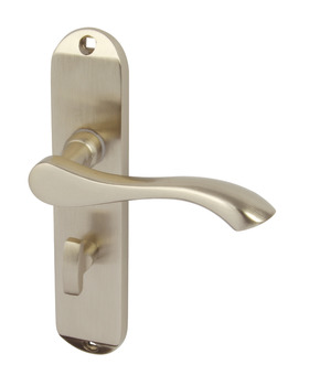 Lever Handles on Backplates for Bathroom Lock Zinc Alloy Welford Designed for interior doors Polished chrome