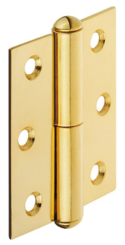Furniture Hinge Straight Rolled Steel For butting inset or overlay doors Right-hand brass plated 331.08.502