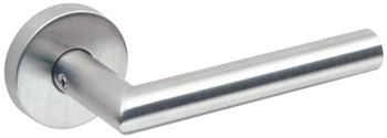 Lever Handles on Round Roses Straight Ø 19 mm 316 Stainless Steel Satin