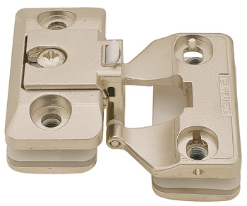 Glass Door Hinge 190° with Exposed Axle for Inset Doors For all glass constructions with inset doors Nickel plated
