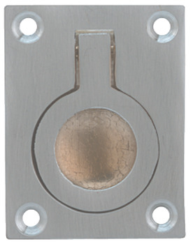 Ring Pull Handle Flush 50 x 38 x 12 mm Brass Polished