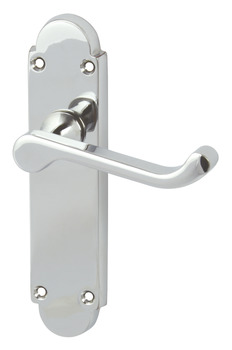 Lever Handles on Backplates for Latch 167 mm Zinc Alloy Designed for interior doors Polished chrome