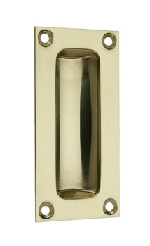 Pull Handle Flush 89 x 42 mm Brass Satin chrome