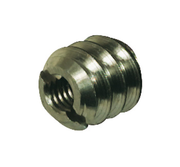 Screw-in Sleeve with Screwdriver Slot Length 15 mm outer Ø 12 mm core Ø 9 mm M6 internal thread for Ø 7/9 mm hole - view 2