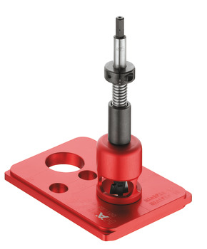 Drill Guide Häfele Red Jig for Minifix 15 Cabinet Connector For precise drilling for the Minifix 15 system