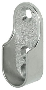 Rail End Support for use with Oval Wardrobe Rails 15 mm Wide Zinc alloy For screw fixing polished nickel plated finish