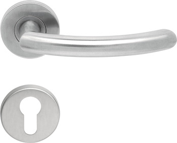 Lever Handles Shaped on Round Roses 304 Stainless Steel Champ Startec Satin