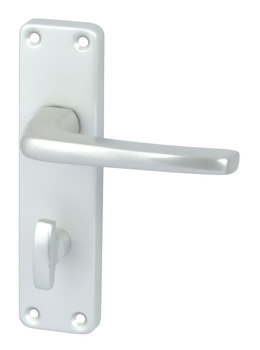 Lever Handles on Backplates for Bathroom Lock  Aluminium Cransley Satin anodised