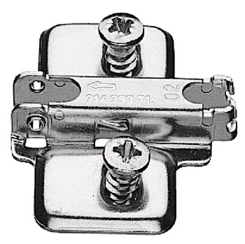 Mounting Plate Cruciform for Grass Click On System Hinges Height 0 mm Pre-mounted Euro screw fixing