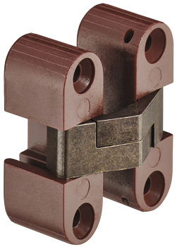 Concealed Hinge 180° for Minimum 16 mm Panel Thickness Unhanded design Brown plastic case