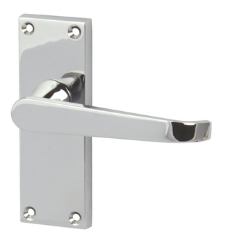 Lever Handles Plain Victorian on Backplates for Latch Zinc Alloy Satin nickel