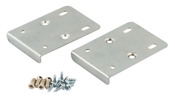 Cabinet Repair Plates for Mounting Hinge Plates with Pre-Mounted Euro Screws Cream white RAL 9001