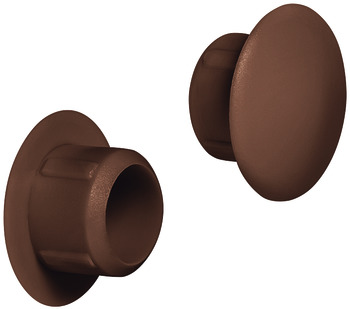 Cover Cap Plastic for Blind Holes Ø 10 mm For push fitting Dark brown RAL 8014