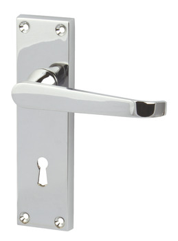 Lever Handles Plain Victorian on Backplates for Lever Lock Zinc Alloy Satin nickel