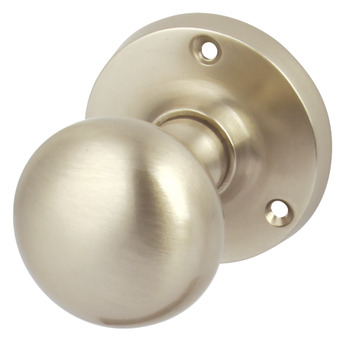 Mortice Knob Set Mushroom on Round Roses Brass or Zinc Alloy On sprung face fix roses Polished brass