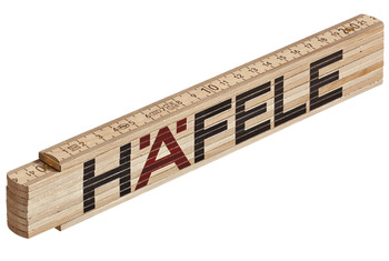 Ruler Pocket Beech with Steel Joints Häfele With spring metric reading Length 2000 mm