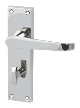 Lever Handles Plain Victorian on Backplates for Bathroom Lock Zinc Alloy Electro brassed
