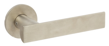 Lever Handles on Round Roses 316 Stainless Steel D Section Polished stainless steel